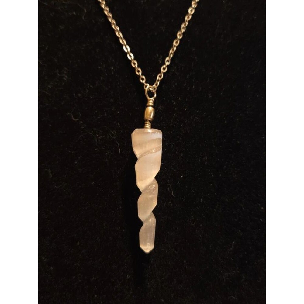 HANDMADE Selenite Spiral Necklace